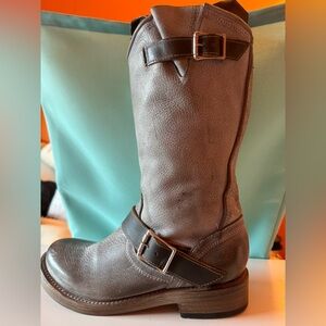Freebird by Steven Crosby - Gray Moto Combat Boots - EUC